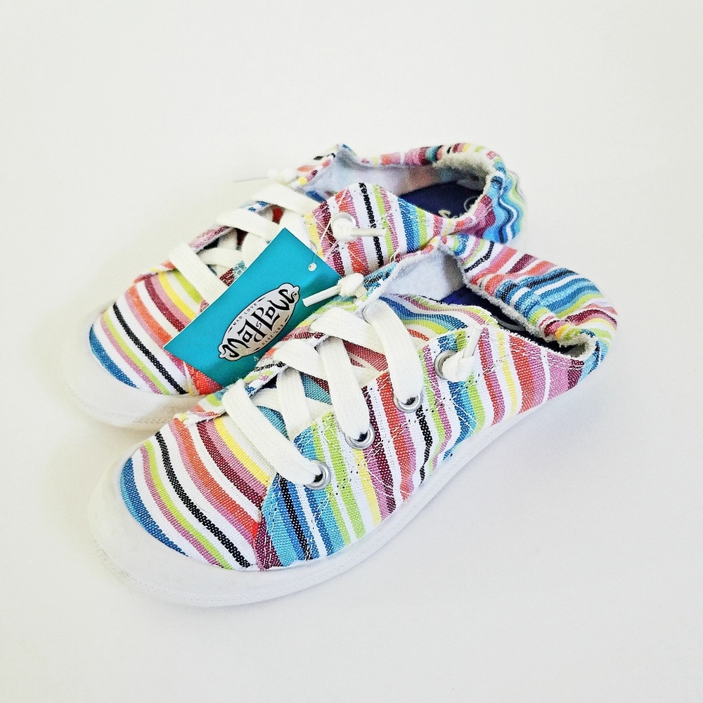 SOLD-Mad Paw size 2 Striped canvas sneakers